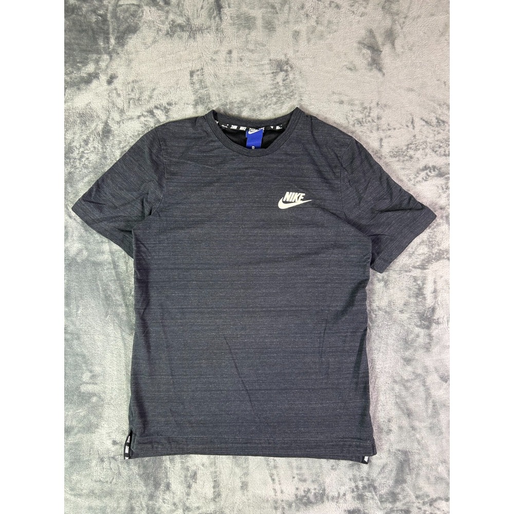 Y2K Nike Blue‎ Tag  Men's Dri-Fit Heathered Performance Tee Size S Gray Athletic